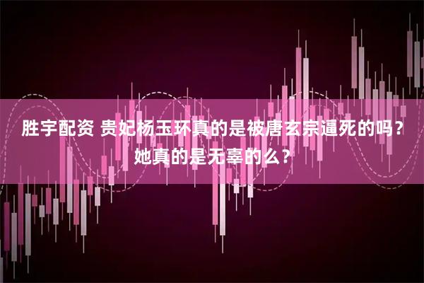 胜宇配资 贵妃杨玉环真的是被唐玄宗逼死的吗?她真的是无辜的么?
